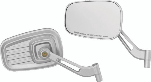Kuryakyn Dillinger Mirrors Silver - Rugged Industrial Style with Enhanced Visibility