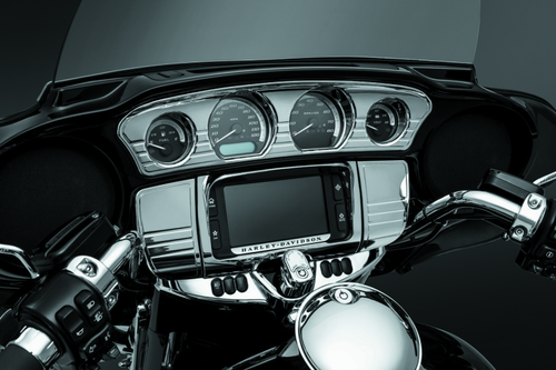 Kuryakyn Tri-Line Gauge Trim for 14-Up Touring Harley Davidson Models - Chrome
