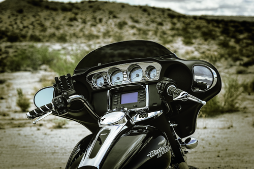 Kuryakyn Tri-Line Gauge Trim for 14-Up Touring Harley Davidson Models - Chrome