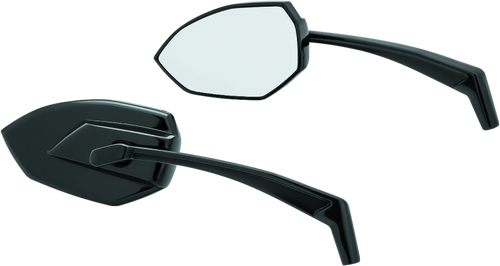 Kuryakyn Phantom Mirrors Gloss Black – Aggressive Angular Design with Large Convex View for Powersports Vehicles