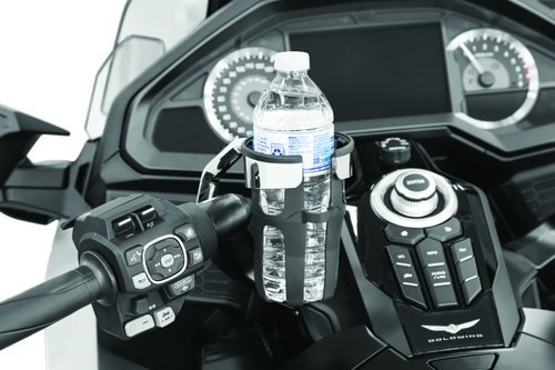Kuryakyn Reflex Drink Holder for Honda Goldwing DCT Handlebar - Chrome, Left Side Mount Part #6494