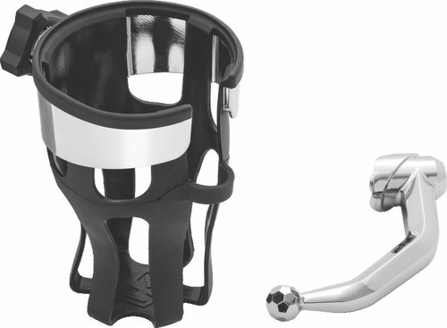 Kuryakyn Reflex Drink Holder for Honda Goldwing DCT Handlebar - Chrome, Left Side Mount Part #6494