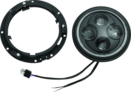 Kuryakyn Orbit Vision 7-Inch LED Headlight with White Halo Ring for Powersports Vehicles