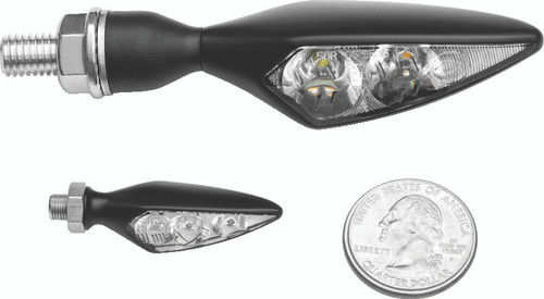 Kuryakyn Rhombus Amber Front and Rear Turn Signals - Satin Black, Part #2550