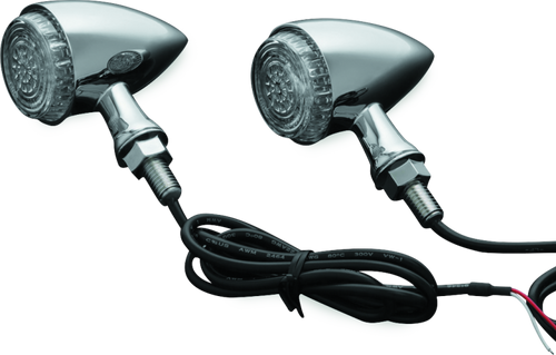 Kuryakyn Torpedo Indicator LED Amber/Red Lights - Rear Run, Turn, Brake Lights with Chrome Finish