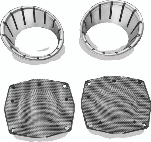 Kuryakyn LED Speaker Bezels for Harley-Davidson Touring Models – Chrome Finish with Blue Illumination Part #7287