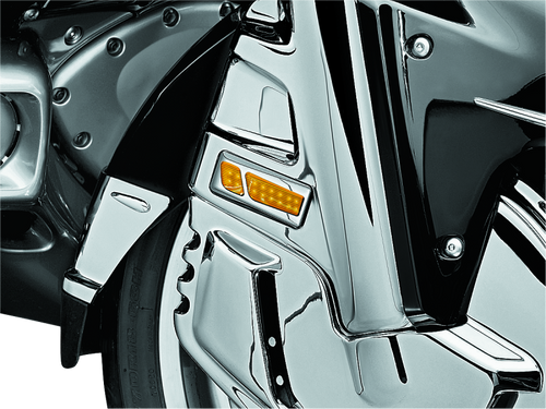 Kuryakyn LED Front Reflector Conversion Light Amber Chrome for Honda Gold Wing F6B and GL1800 Models
