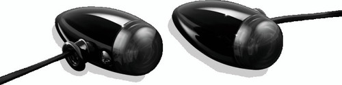 Kuryakyn Super Bright LED Mini Bullet Lights Amber Gloss Black - Universal Auxiliary Turn Signal and Marker Lights