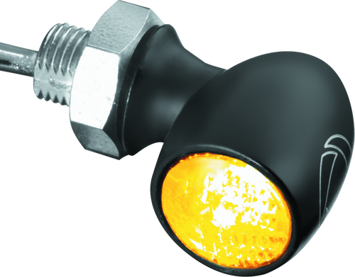 Kuryakyn Kellermann Atto Clear Lens Amber LED Lights in Satin Black for Motorcycles