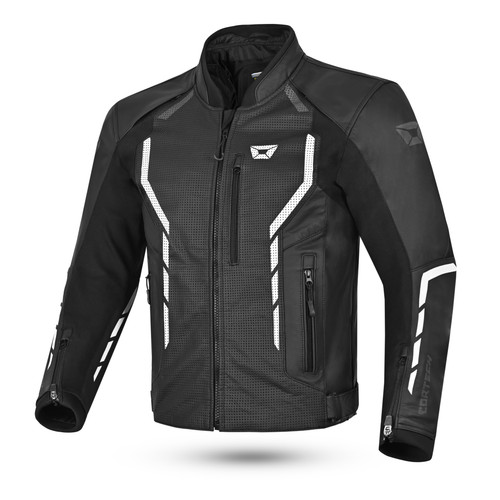 Cortech Chicane 2.0 Jacket Black & White, Medium - Motorcycle Riding Gear