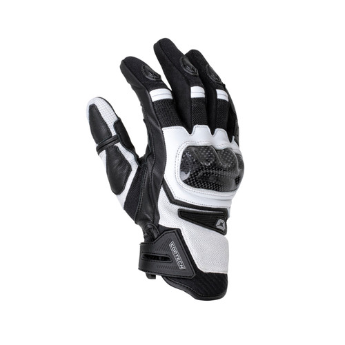 Cortech Sonic-Flo Black and White Medium Gloves – Durable Textile Motorcycle Gear