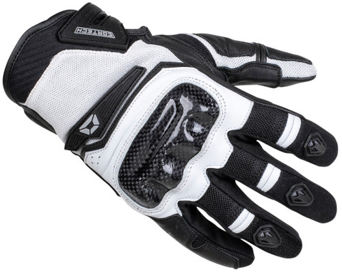 Cortech Sonic-Flo Black and White Small Glove – Textile Safety Handwear