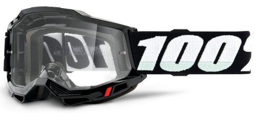 100% ACCURI 2 Black Clear Goggles - Enhanced Eye Protection and Comfort