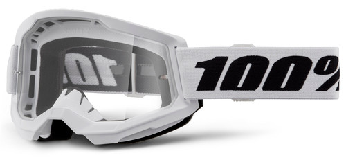 100% Strata 2 White Clear Goggles - Model: STRATA 2 WHT CLR for Enhanced Eye Protection