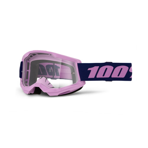 100% Strata 2 Purple Clear Goggles - High-Performance Cycling Eye Protection