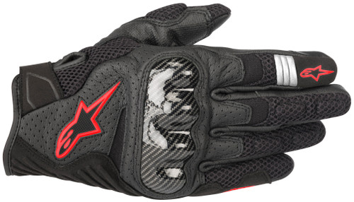 Alpinestars SMX-1 Air V2 Gloves 3XL – Black RF Model for Motorcycle Riding