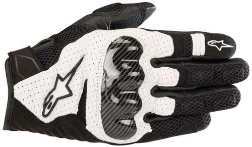 Alpinestars SMX-1 Air V2 Gloves in Black & White, 2XL - Model 4210000608