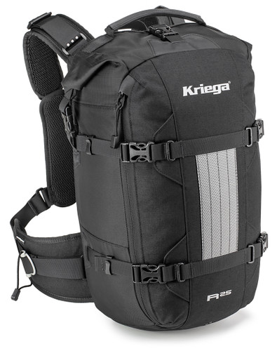 Kriega R25 V2 Backpack Black - Durable Motorcycle Gear Pack
