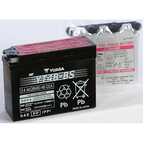 YUASA YUAM62T4B Maintenance Free 12 Volt Battery for Motorcycles and Powersports Vehicles