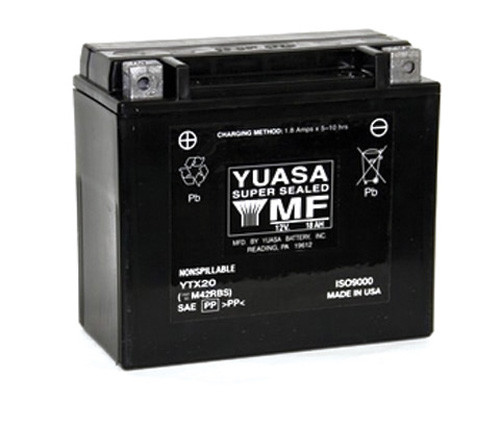 Yuasa YTX20 Factory Activated Maintenance-Free 12 Volt Battery (Part Number YUAM42RBS)