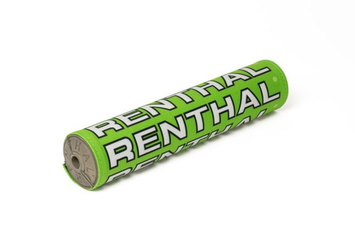 Renthal SX Pad 10-inch Green/White Retro - Durable Motorcycle Handlebar Padding