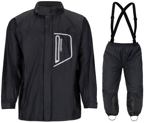 T/M Defender Rainsuit Black 4XL - Waterproof Rain Jacket for Heavy Rain Protection