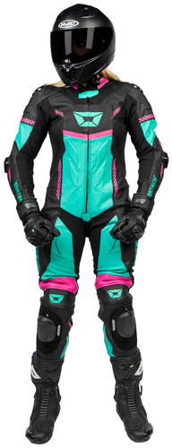 Cortech Revo Sport Air 1-Piece Leather Motorcycle Suit in Black, Model REVO SPRT AIR 1PC BK/TL WSML