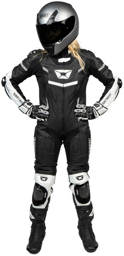 Cortech Revo Sport Air 1-Piece Leather Suit in Black, Model REVO SPRT AIR 1PC BK/WH WSML