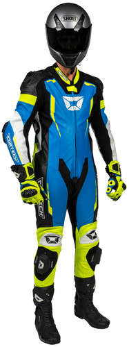 Cortech Sector Pro Air 1-Piece Blue High-Visibility Motorcycle Suit, Small