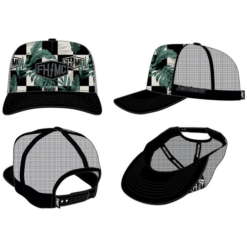 FastHouse Poolsider Hat Black and White OS - Stylish Sun Protection Accessory