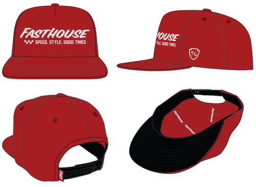 FastHouse Essential Hat Red OS - Comfortable and Durable Headwear for Everyday Use