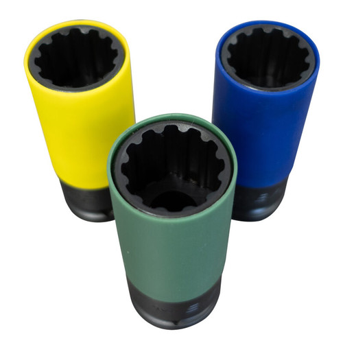 Counteract Socket Pro 6-Way Socket Set - 22mm, 7/8 inch, 15/16 inch for Powersports - 1/2 Inch Drive, Part CBBS12-S3T