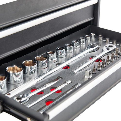 BikeMaster 3 Drawer Toolbox with 129-Piece Motorcycle Tool Set - Part Number 510002
