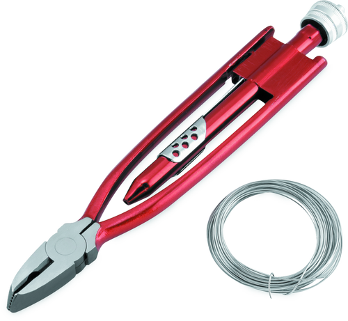 BikeMaster 9-Inch Safety Wire Pliers with 25 ft Wire – Heavy-Duty Forged Steel Clamps and Rust-Resistant Finish