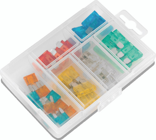 BikeMaster 5-Piece Blade Style Fuse Set - Replacement Blade Fuses for Powersports Vehicles