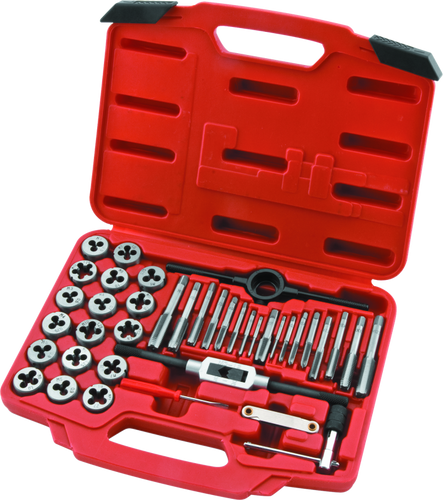 BikeMaster 40-Piece Metric Tap and Die Wrench Set – Precision Threading for Powersports Repairs