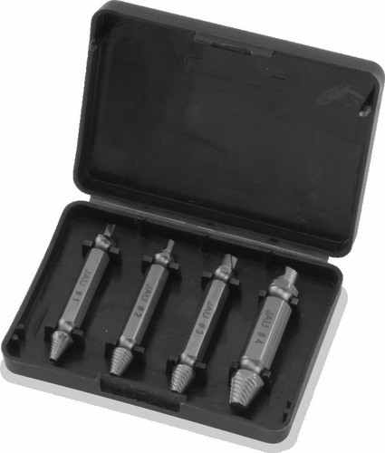 BikeMaster 4-Piece Screw Extractor Set – Heavy-Duty Steel for Stripped and Rusted Screws
