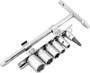 BikeMaster 1/4 inch Drive T-Handle Set with 6mm, 8mm, 10mm, 12mm, 14mm Sockets and #2 Phillips - Durable Vanadium Steel Tool Kit