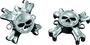 Kuryakyn Replacement Zombie Grip Emblems with Throttle Boss - Chrome Finish