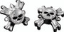 Kuryakyn Replacement Zombie Grip Emblems with Throttle Boss - Chrome Finish