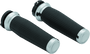 Kuryakyn Thresher Grips Dual Cable Chrome - Ergonomic Shark Tooth-Style Motorcycle Handlebar Grips