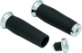 Kuryakyn Thresher Grips Universal 7/8 inch Chrome – Ergonomic Rubber Grip for Powersports