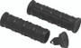 Kuryakyn Dillinger 7/8-inch Universal Black Motorcycle Grips with Ribbed EPDM Rubber and Removable Aluminum End Caps