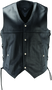 Kuryakyn River Road Old Skool Leather Vest for Powersports - Black, 2XL