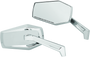 Kuryakyn Hex Mirrors Chrome - Wide Angular PowerSports Side View Mirrors with Adjustable Pivot