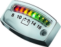 Kuryakyn LED Battery Gauge Universal Chrome Part #4219 for Motorcycle Voltage and Fuel Monitoring