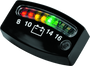 Kuryakyn LED Battery Gauge Universal Black - 3 Inch Voltage & Fuel Level Indicator for Powersports Vehicles