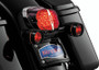 Kuryakyn Deep Dish Bezels with Red Lenses for Harley-Davidson Bullet Turn Signals (Part #5482)