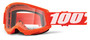 100% Strata 2 Neon Orange Goggles - Clear Lens for Enhanced Visibility