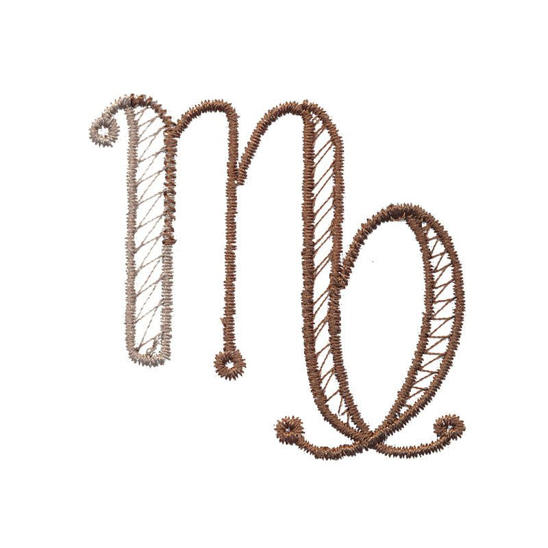 Virgo Symbol The symbol consists of an m in which a looped line crosses the line that is furthest right. virgo symbol